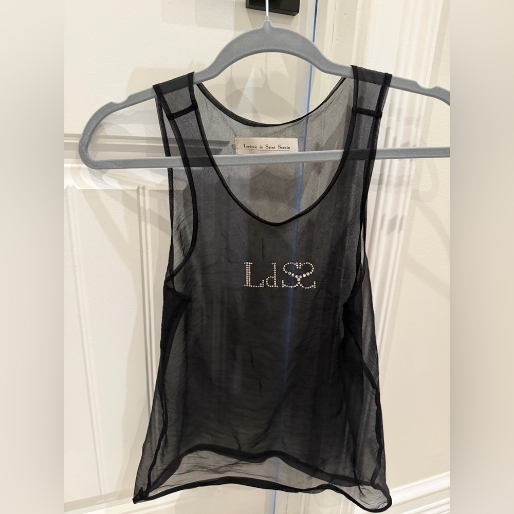 Ludovic de saint sernin mesh crystal tank top